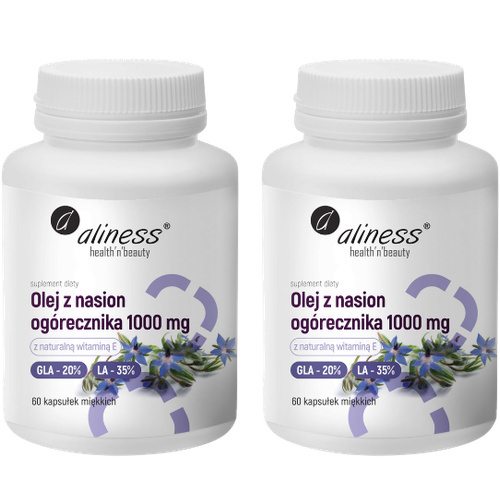 ALINESS - Olej z Nasion Ogórecznika 20%/35% 1000mg - 60caps. x2