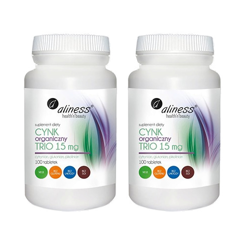 ALINESS Cynk Organiczny TRIO 15mg - 2x 100tabs