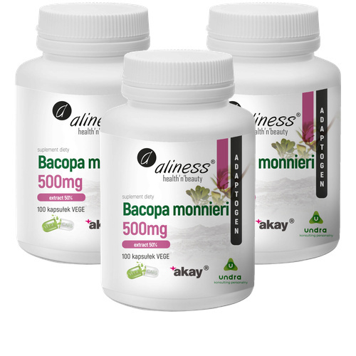 ALINESS - Bacopa Monnieri Extract 500mg - 3x 100vcaps.