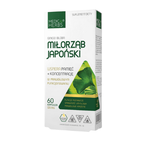 MEDICA HERBS - Miłorząb Japoński 120mg (Ginkgo Biloba) - 60caps.