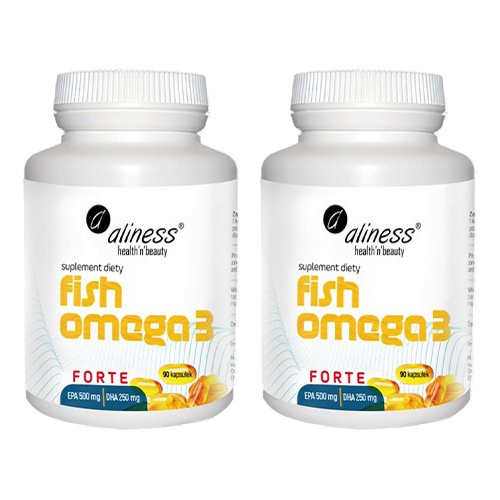 ALINESS Fish Omega 3 Forte EPA 500mg DHA 250mg - 90caps. x2