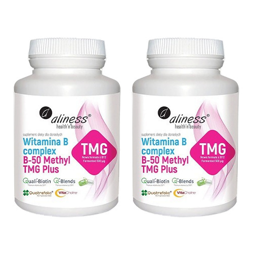 ALINESS Witamina B Complex B-50 Methyl TMG PLUS 2x 100caps