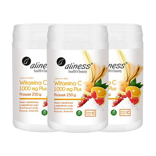 ALINESS - Witamina C 1000mg Plus - 250g x3