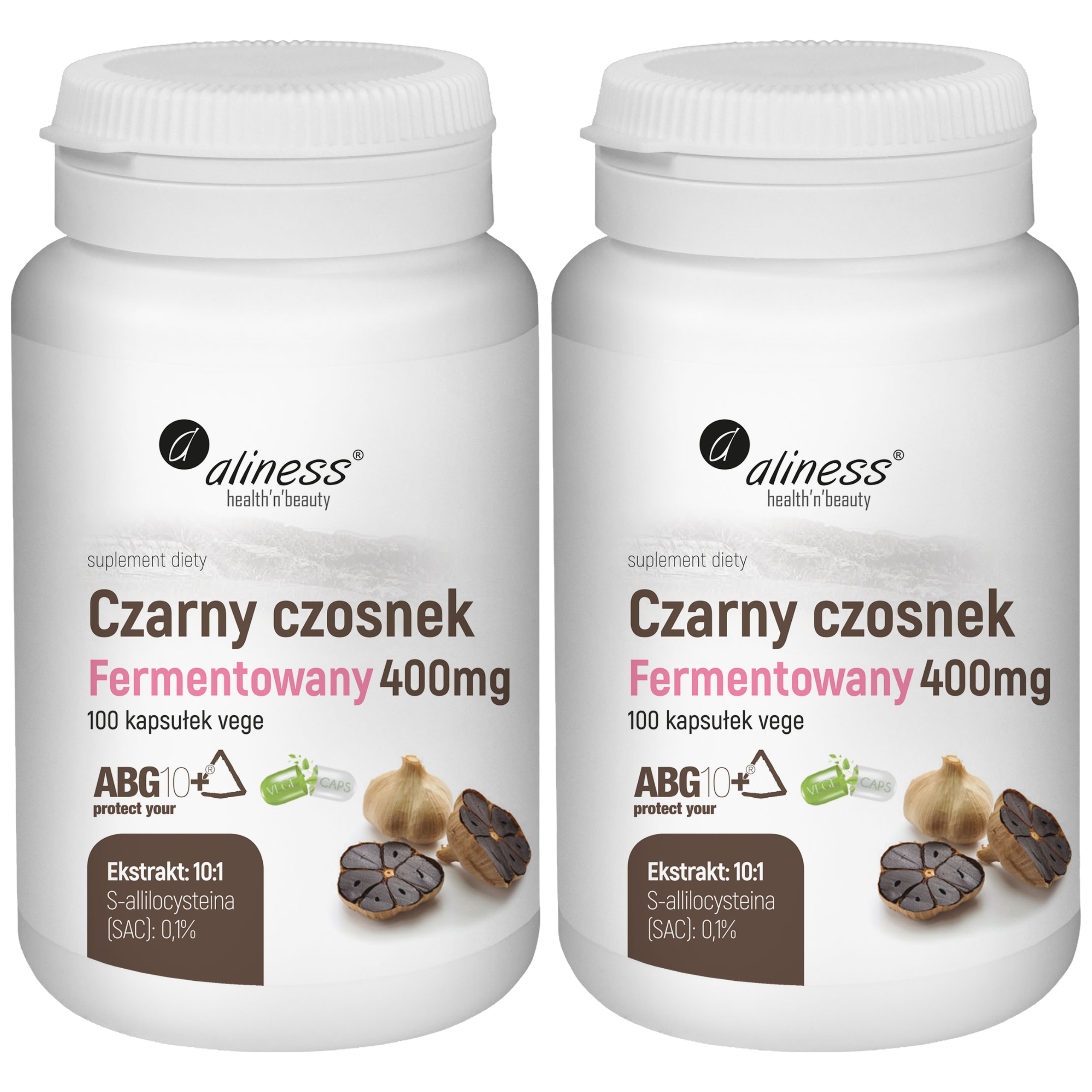 ALINESS - Czarny Czosnek Fermentowany 400mg - 100vcaps. x2
