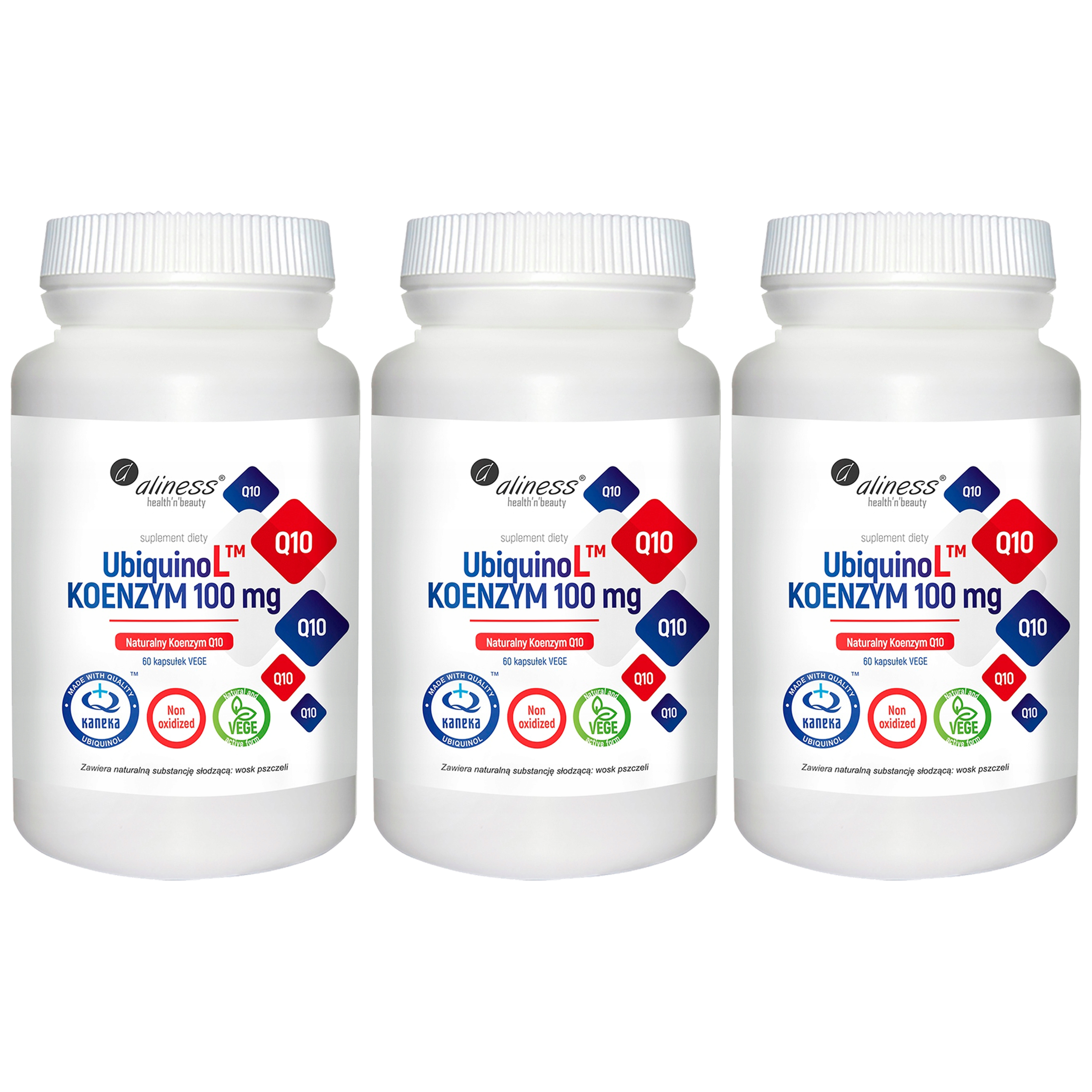 ALINESS - UbiquinoL KANEKA Naturalny KOENZYM Q10 100mg - 3x 60vcaps