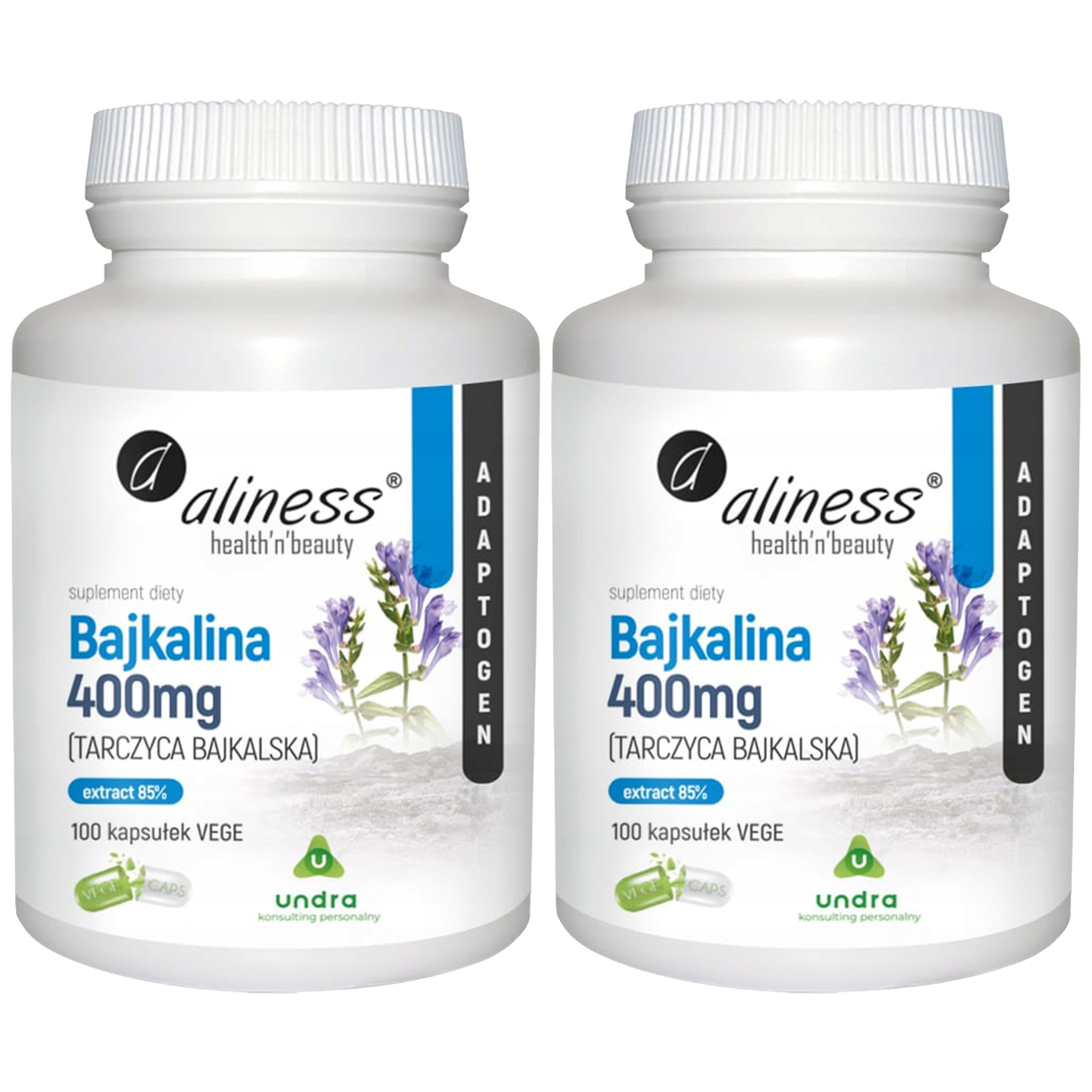 ALINESS Bajkalina 400 mg Tarczyca Bajkalska - 2x 100vcaps