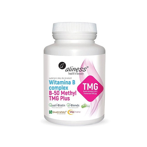 ALINESS Witamina B Complex B-50 Methyl TMG PLUS - 100vcaps.