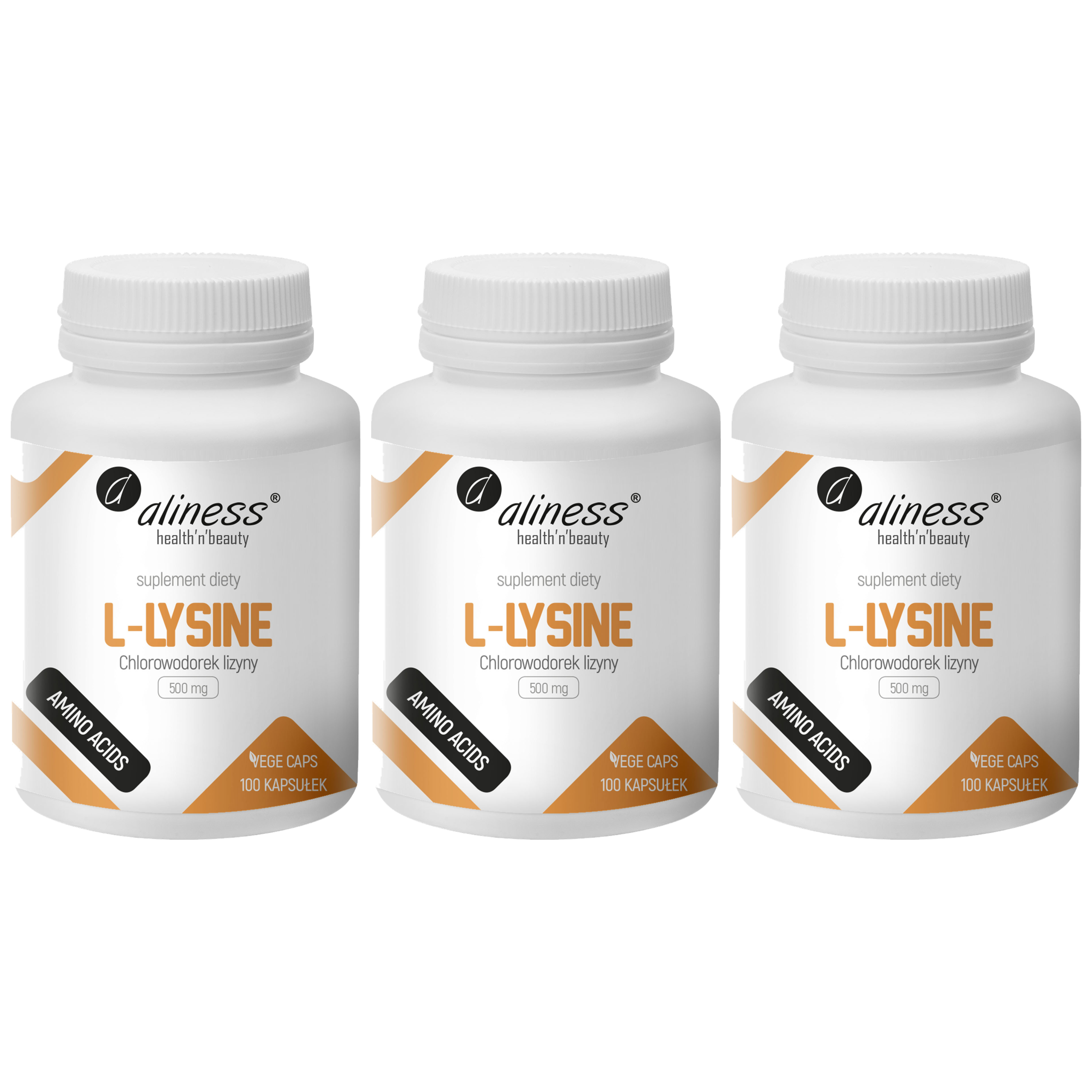 ALINESS - L-Lysine 500mg - 100vcaps. x3