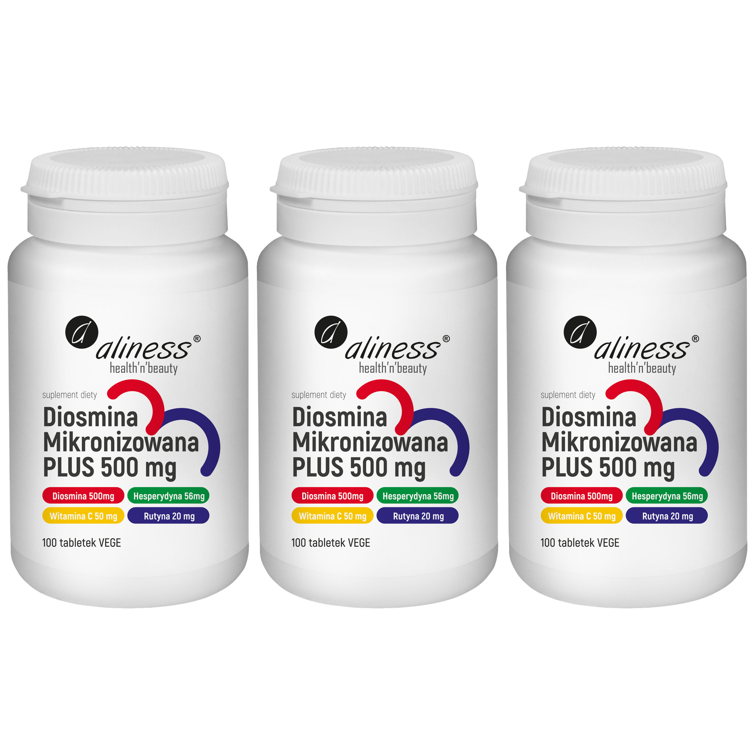 ALINESS - Diosmina Mikronizowana Plus 500mg - 100vtabs. x3