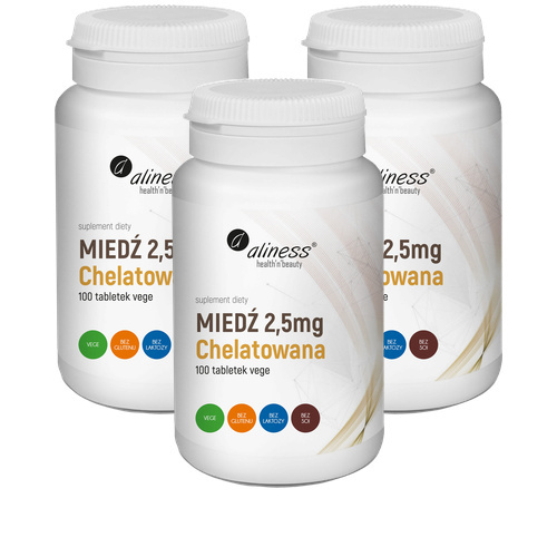 ALINESS - Miedź Chelatowana 2,5mg - 100tabs. x3