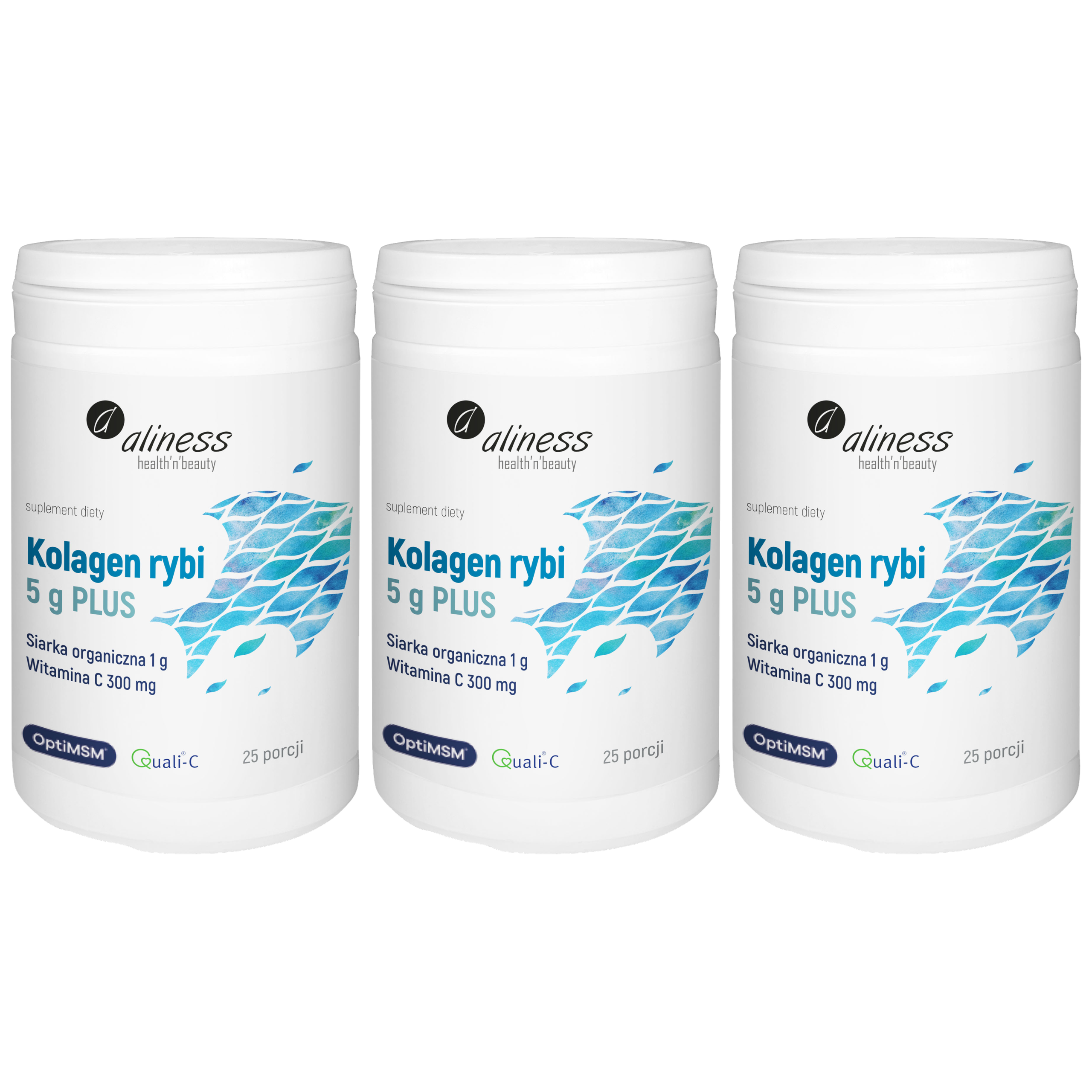 ALINESS - Kolagen Rybi 5g Plus Siarka OptiMSM - 157,5g x3