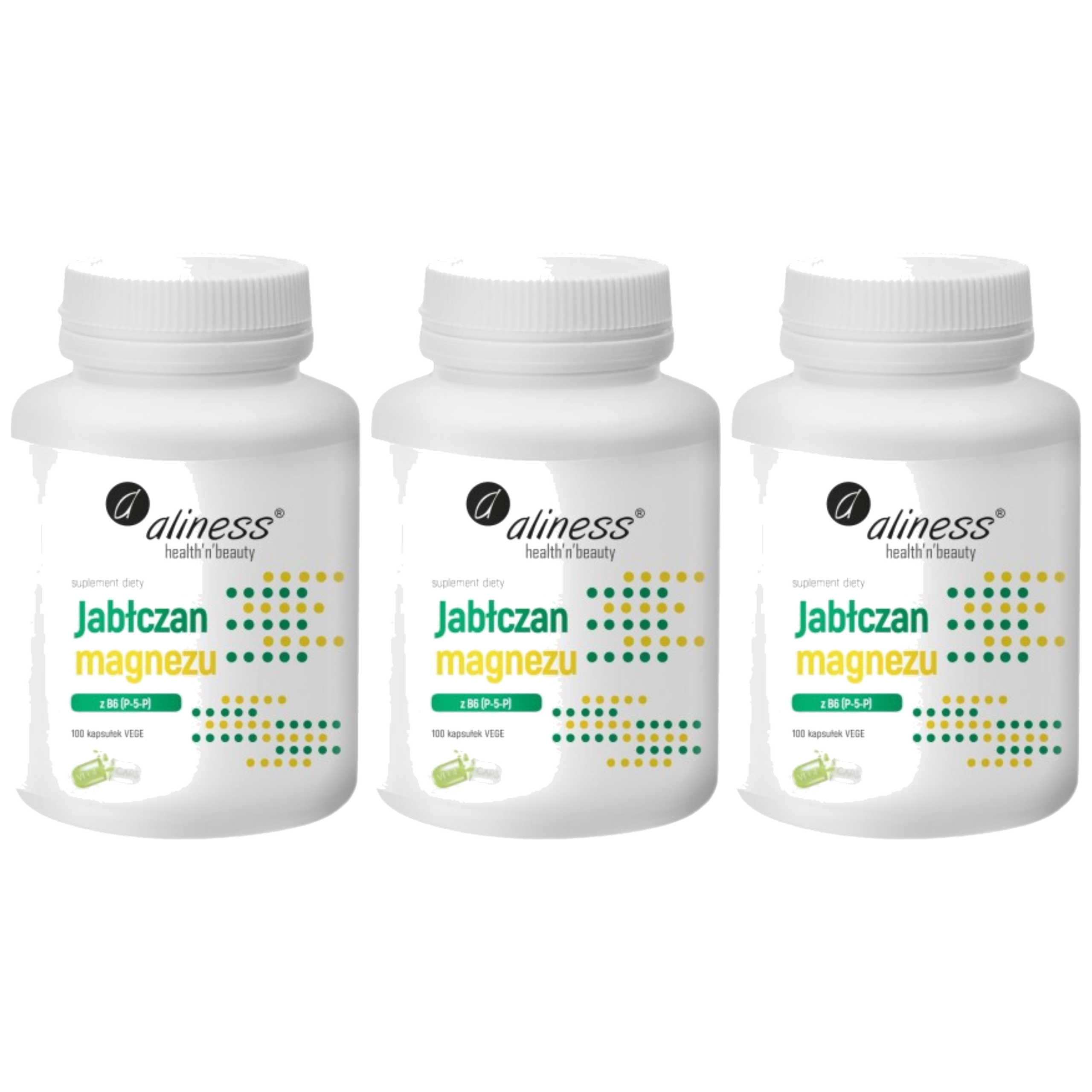 ALINESS - Jabłczan Magnezu 100mg z B6 (P-5-P) - 3x 100vcaps.