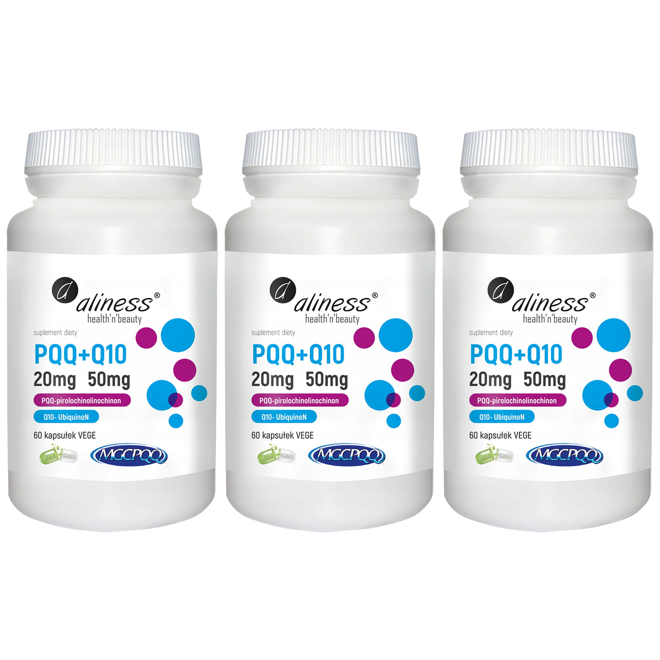 ALINESS PQQ MGCPQQ® 20 mg + Q10 50 mg - 3x 60vcaps.