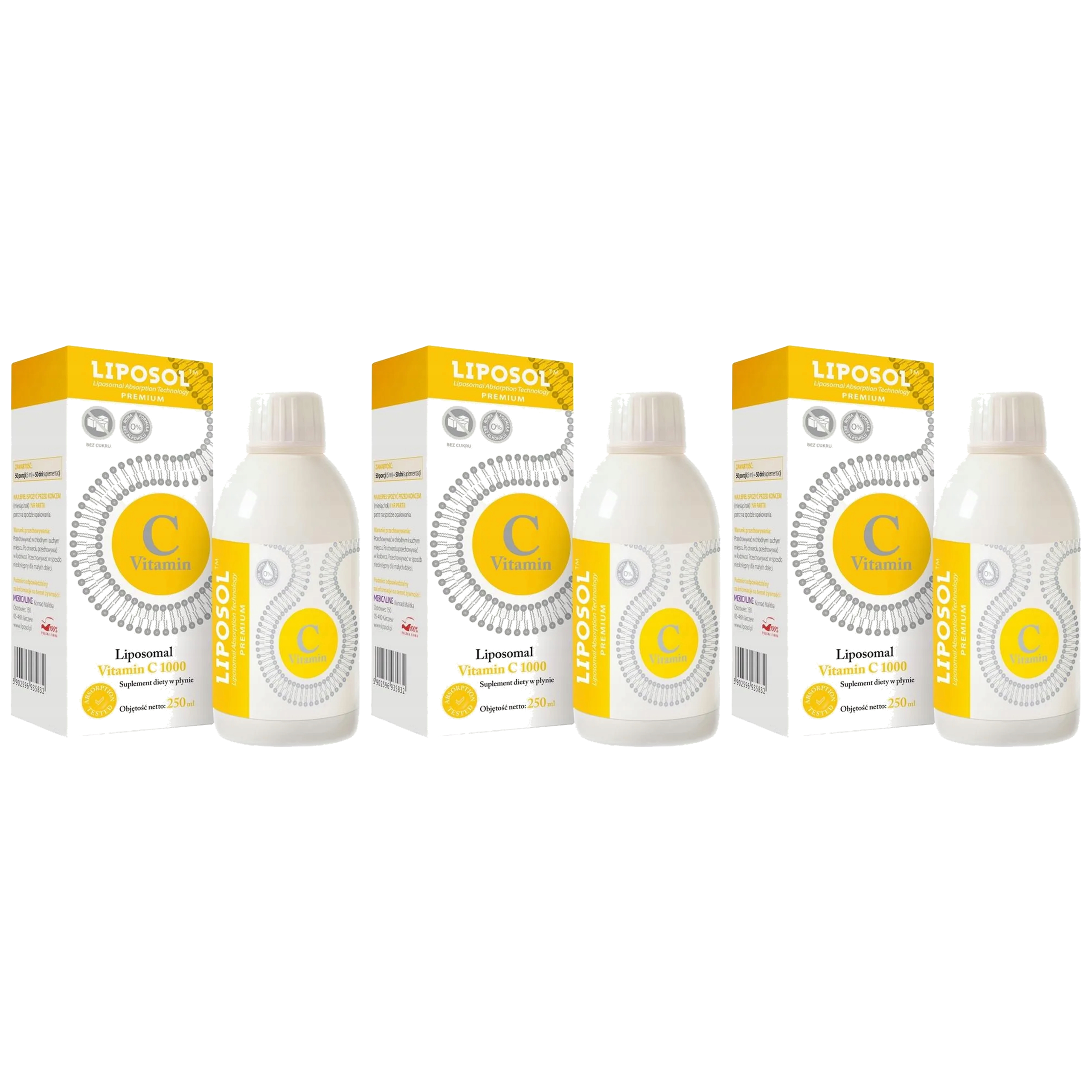 ALINESS - Liposol - Liposomal Vitamin C 1000 - 3x 250ml