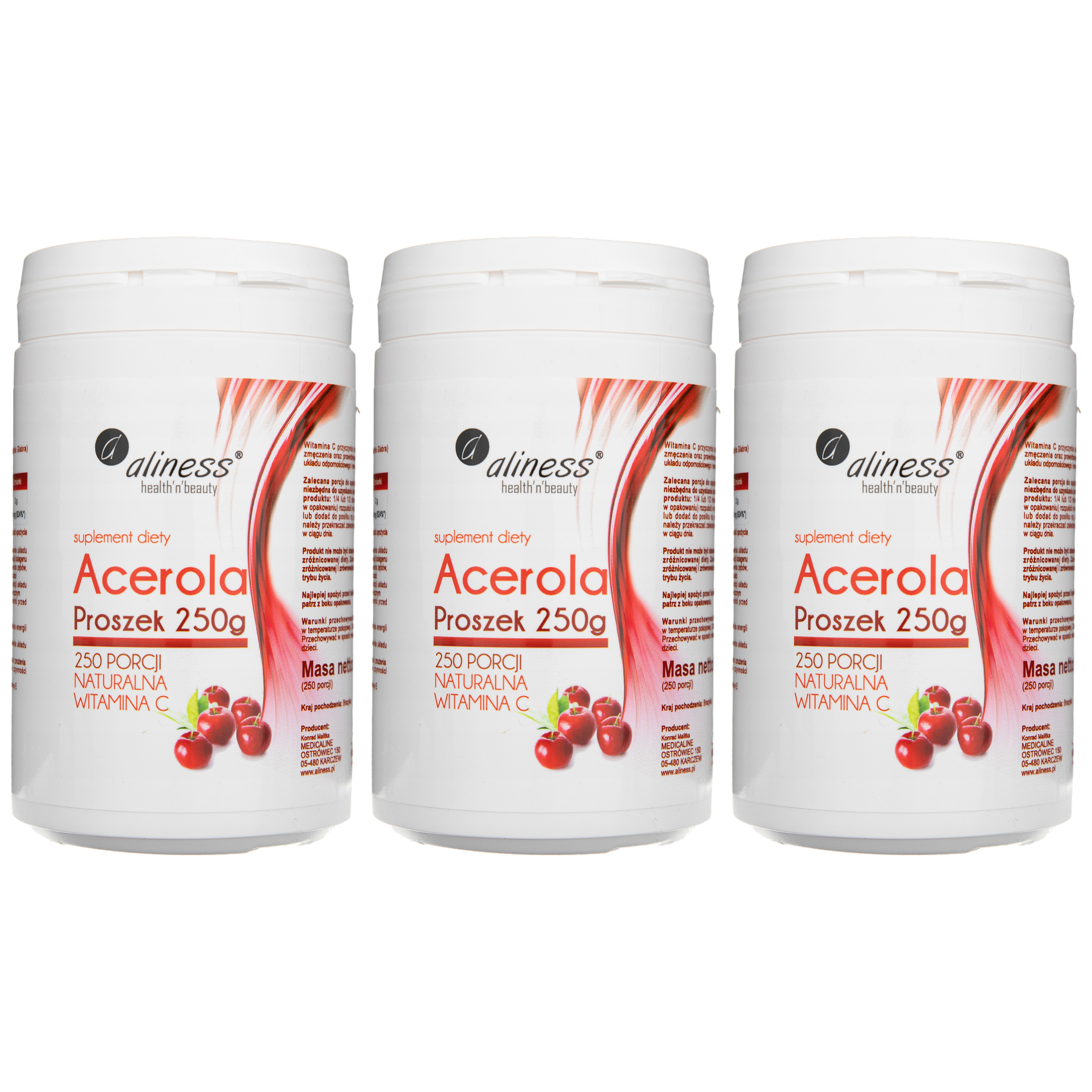 ALINESS Acerola proszek - 250g x3