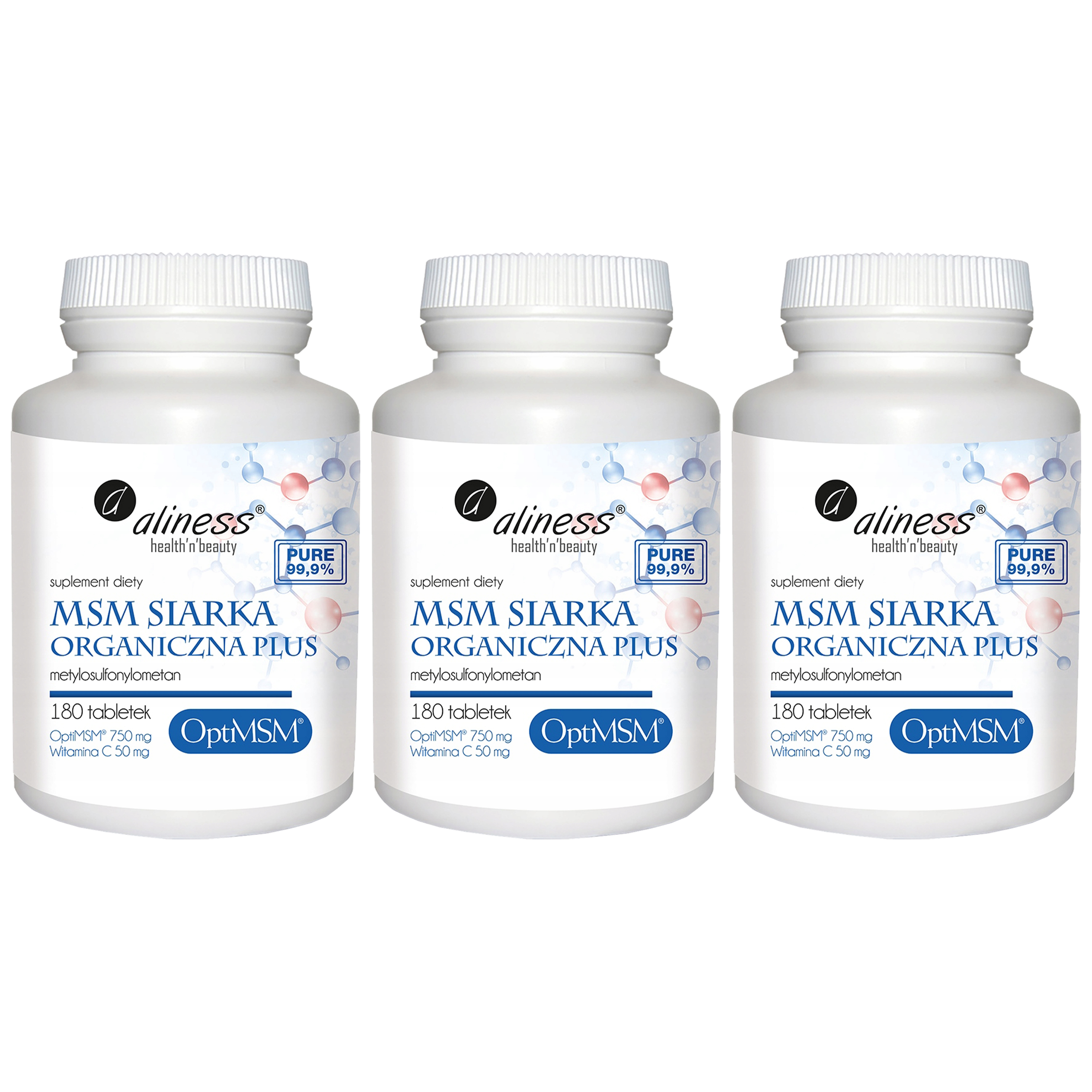 ALINESS MSM Siarka Organiczna PLUS - 3x 180tabs