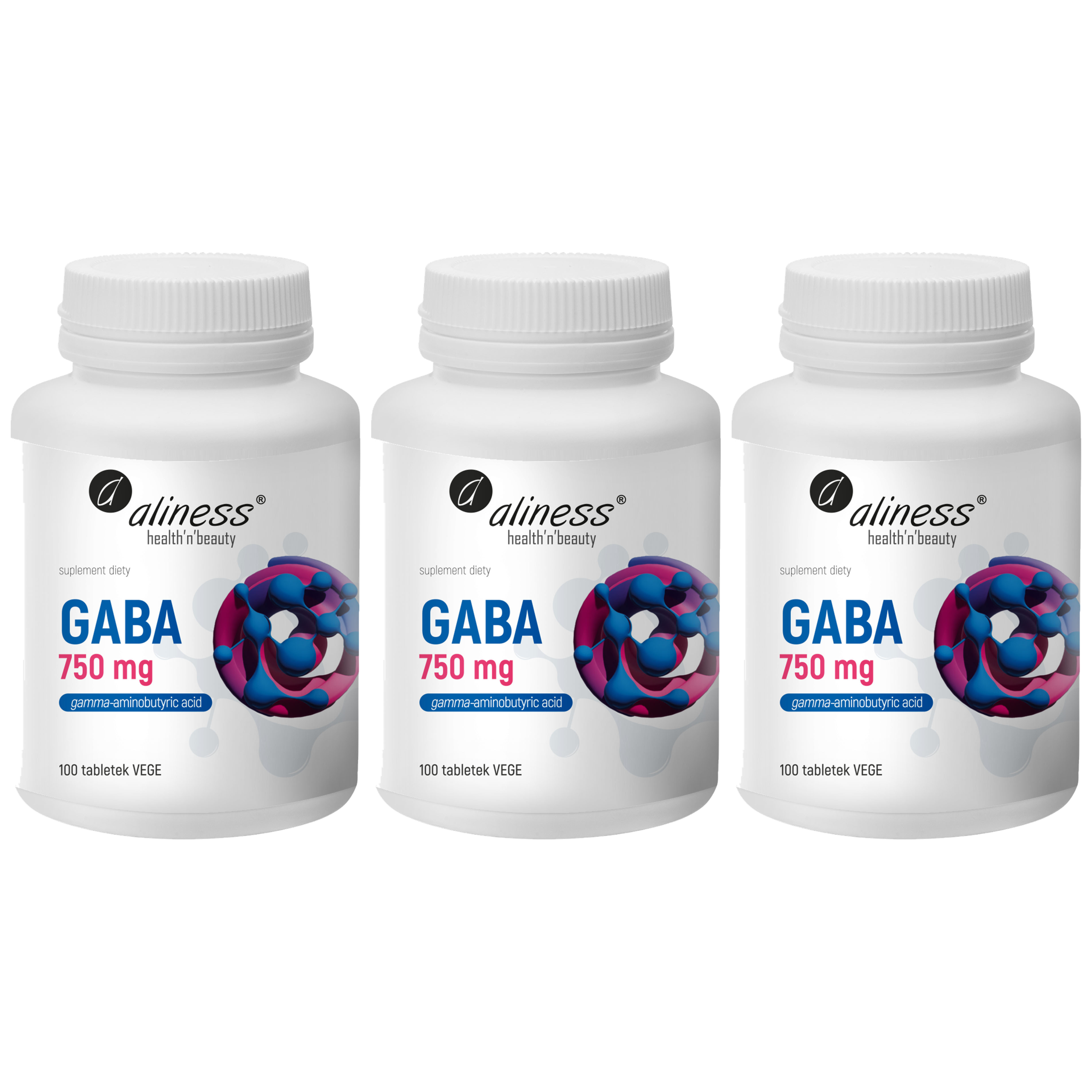 ALINESS - GABA 750mg - 100vtabs. x3