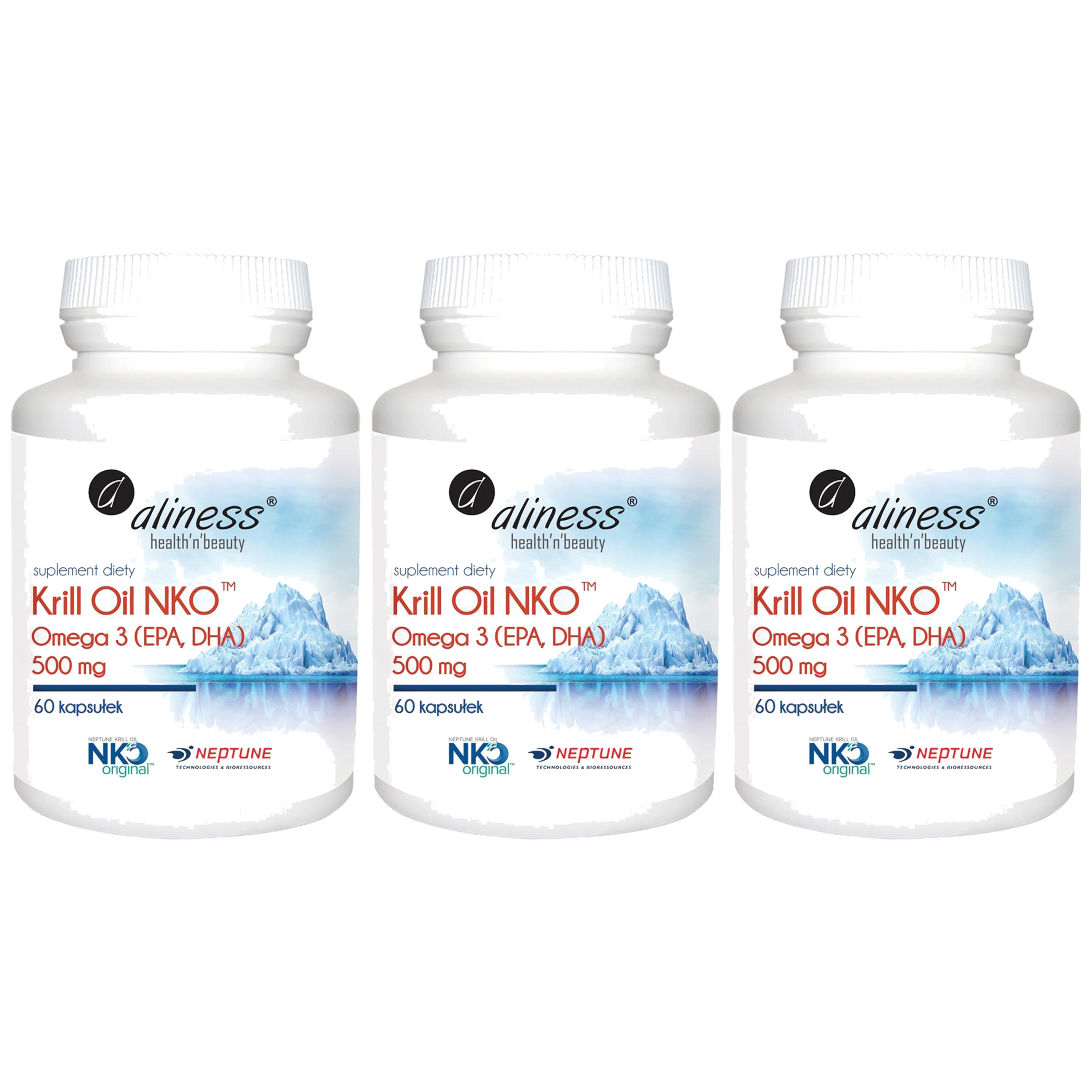 ALINESS - Krill Oil NKO 500mg - 60caps. x3