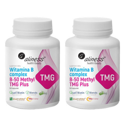ALINESS Witamina B Complex B-50 Methyl TMG PLUS 2x 100caps