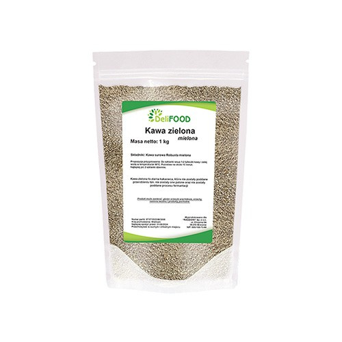 DELIFOOD Kawa Zielona Mielona - 1000g - WYPRZEDAŻ - 30-06