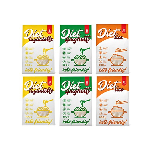 Cheat Meal Nutrition Diet 2x Tagliatelle + 2x Spaghetti + 2x Rice- 6x 400g (6x 300g netto) - Makaron dietetyczny