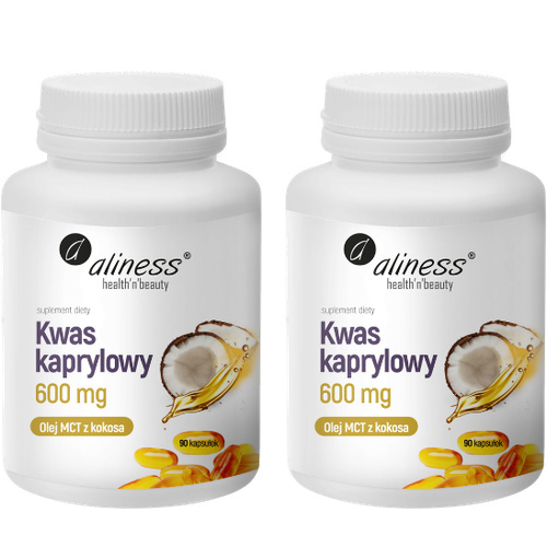ALINESS - Kwas Kaprylowy 600mg (60% C8) - 90caps. x2