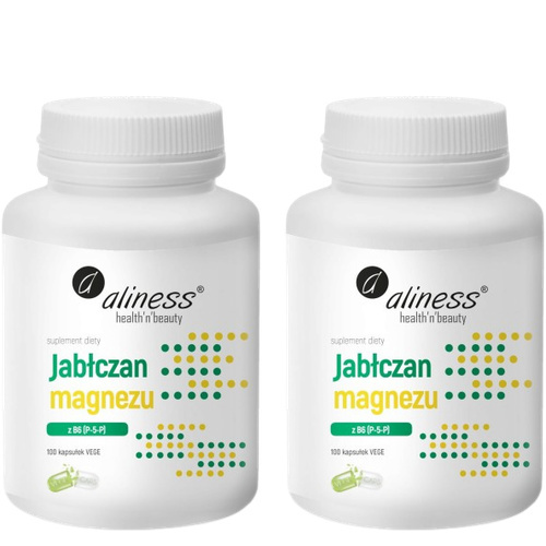 ALINESS - Jabłczan Magnezu 100mg z B6 (P-5-P) - 2x 100vcaps.