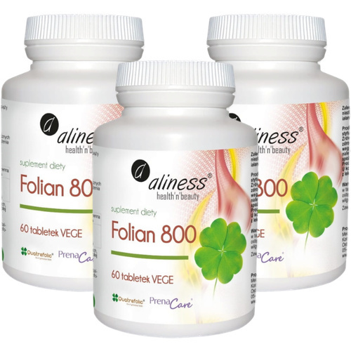 ALINESS - Folian 800mcg Dla Kobiet w Ciąży - 3x 60vtabs.