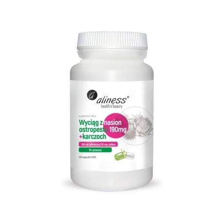 ALINESS - Wyciąg z Nasion Ostropestu 190mg + Karczoch - 100caps.