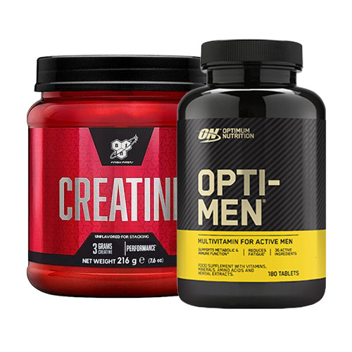Zestaw BSN Creatine 216 g + Optimum Nutrition Opti-Men 180 tab.